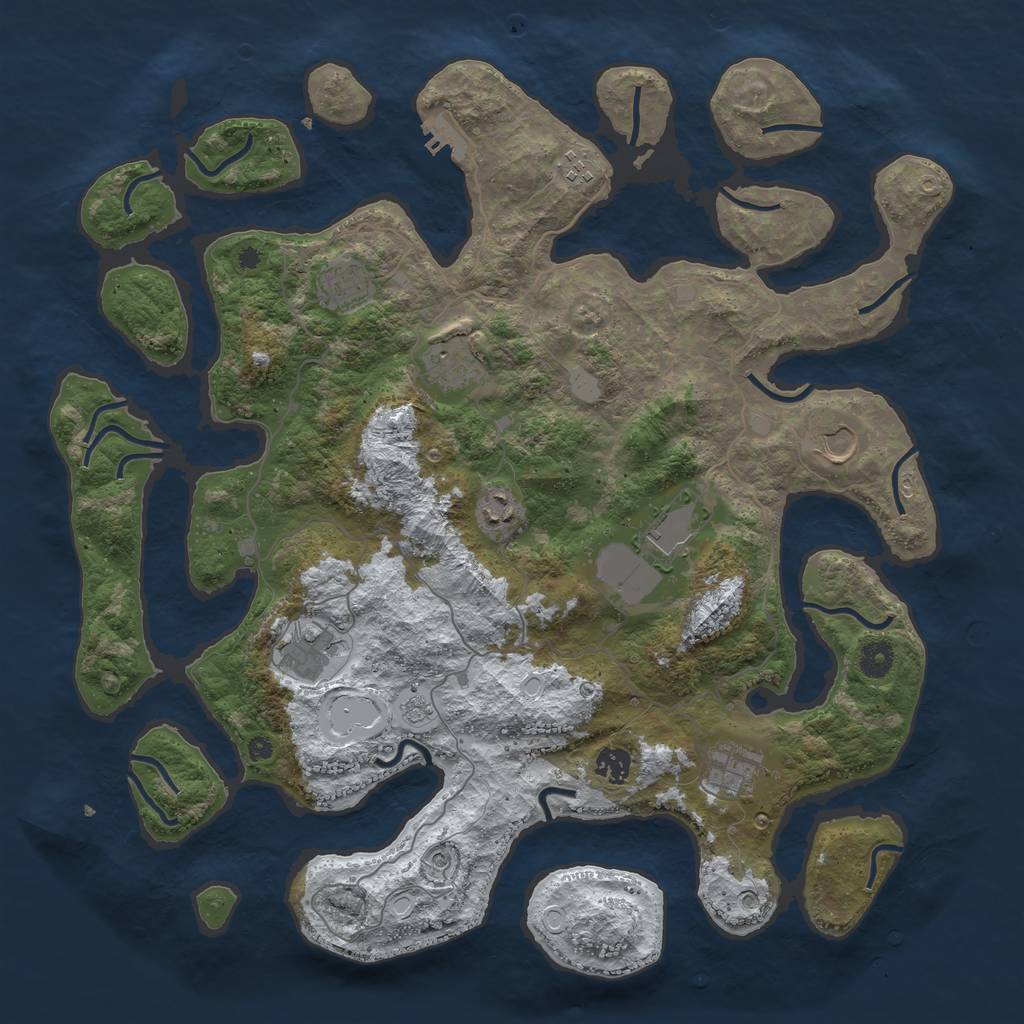 Rust Map: Procedural Map, Size: 4250, Seed: 2628263, 17 Monuments