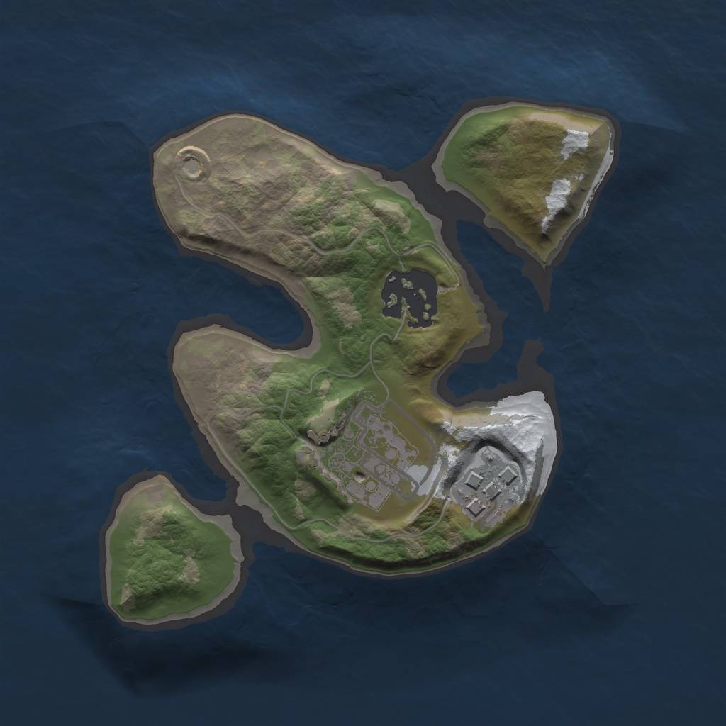 Rust Map: Barren, Size: 1800, Seed: 25, 5 Monuments