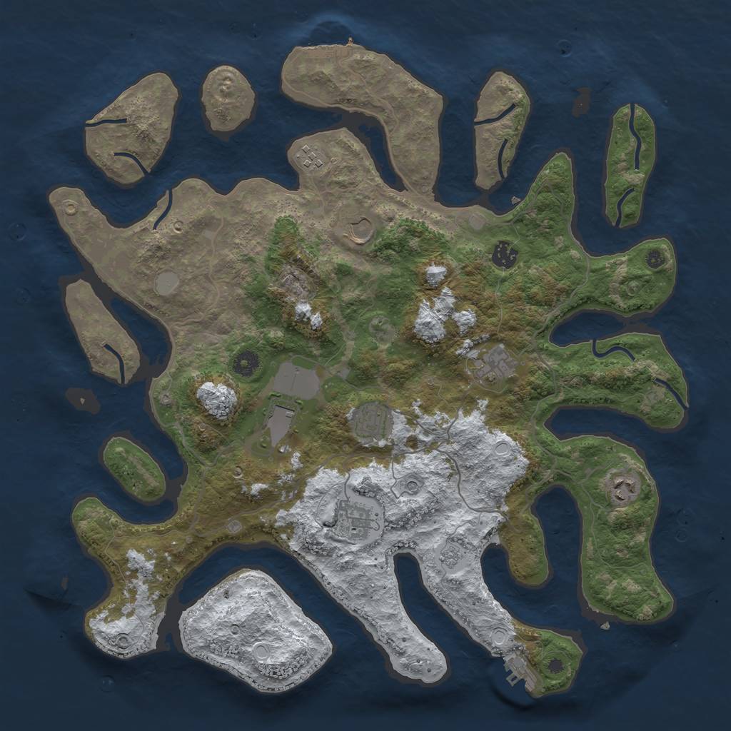 Rust Map: Procedural Map, Size: 4250, Seed: 5373078, 17 Monuments