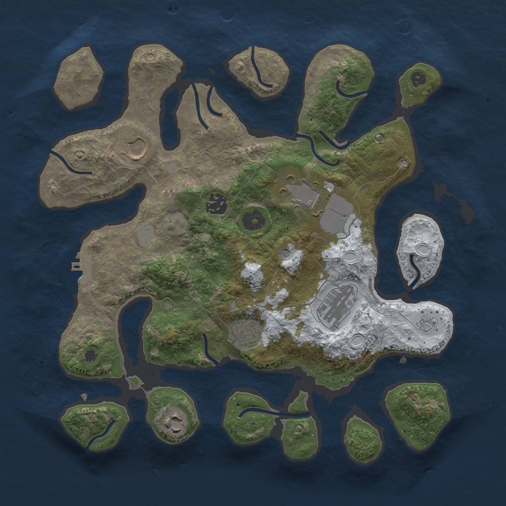 Rust Map: Procedural Map, Size: 3500, Seed: 436453, 14 Monuments