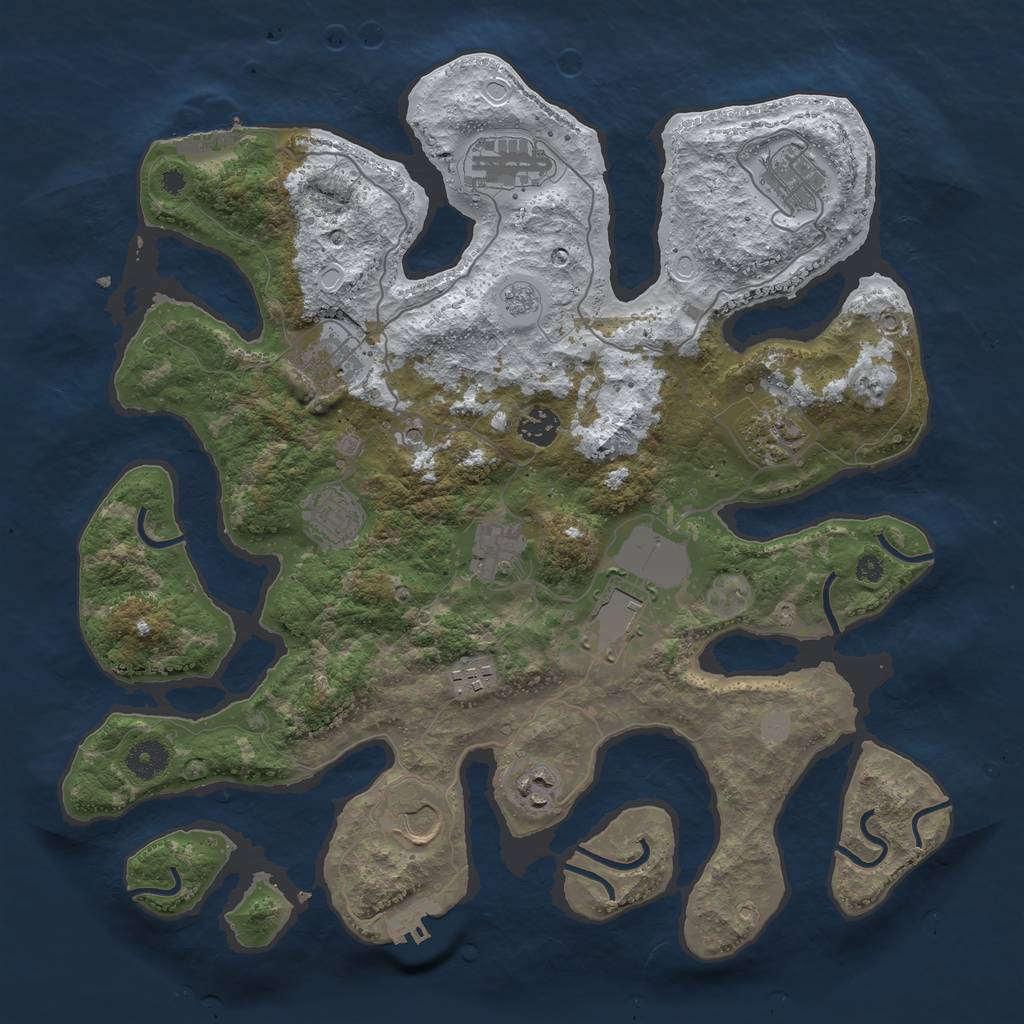 Rust Map: Procedural Map, Size: 3850, Seed: 634574958, 20 Monuments