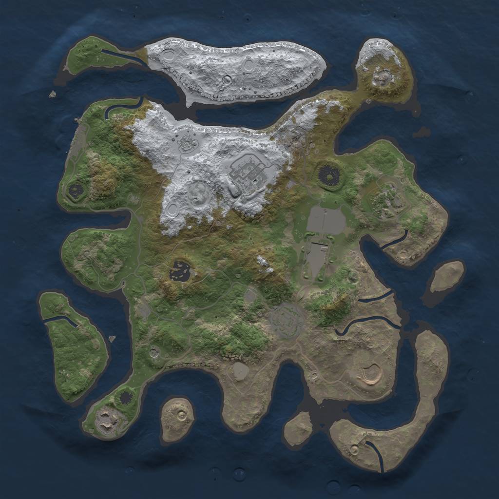 Rust Map: Procedural Map, Size: 3500, Seed: 154969, 15 Monuments