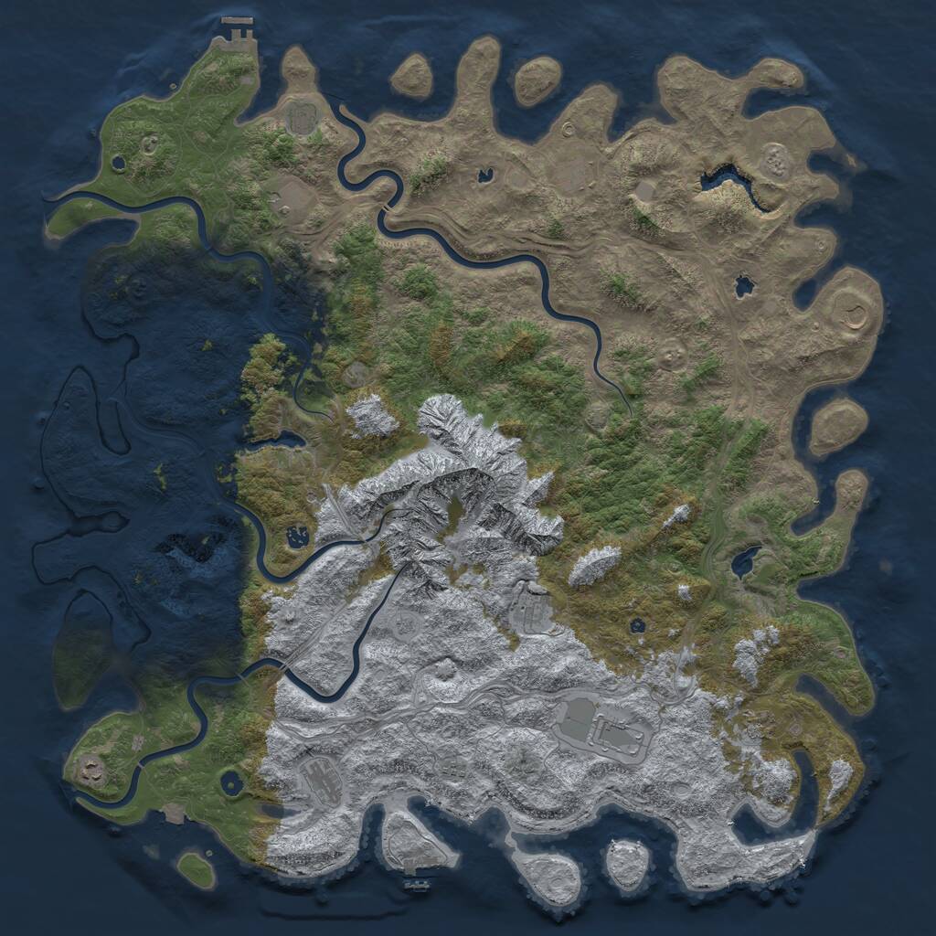 Rust Map: Procedural Map, Size: 6000, Seed: 269564, 17 Monuments