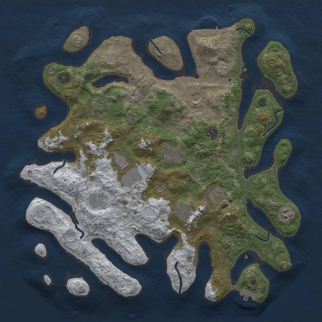 Rust Map: Procedural Map, Size: 4250, Seed: 5899445, 19 Monuments