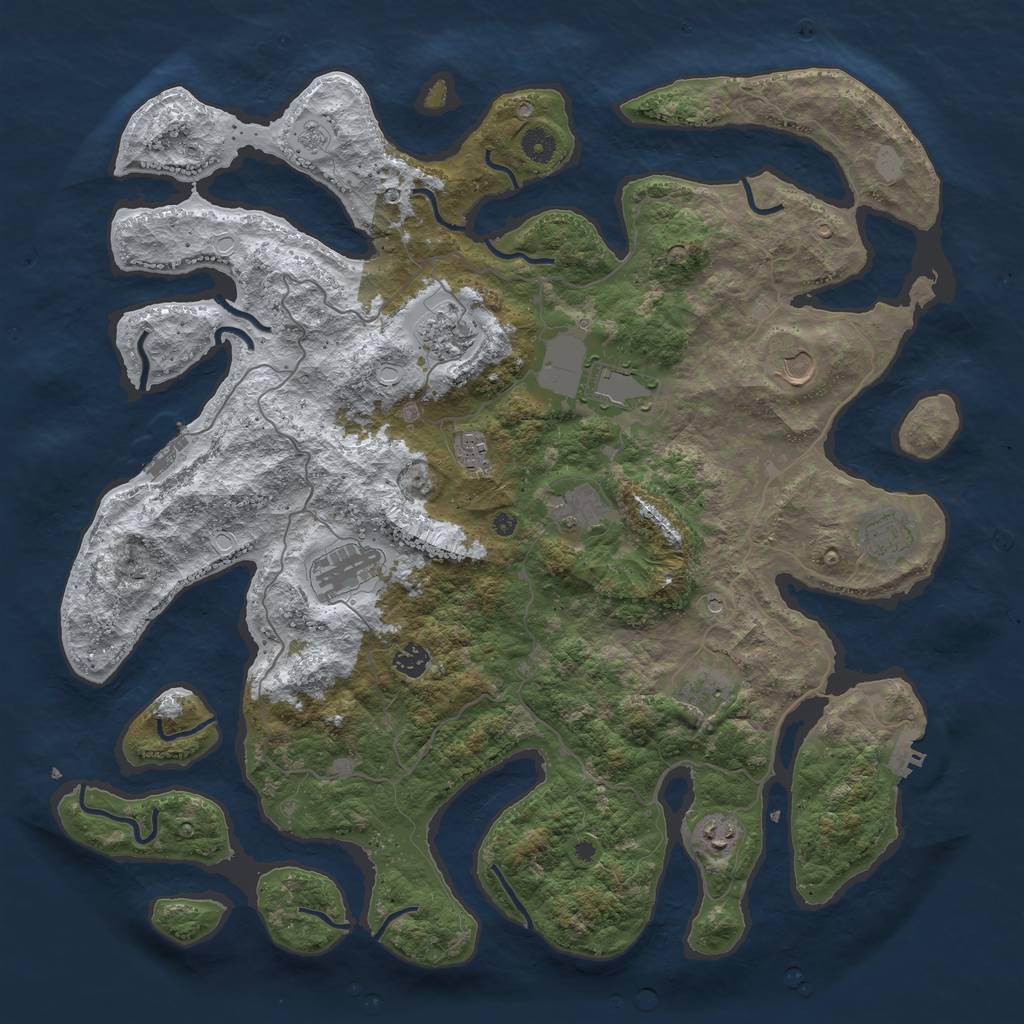 Rust Map: Procedural Map, Size: 4500, Seed: 2017991, 19 Monuments