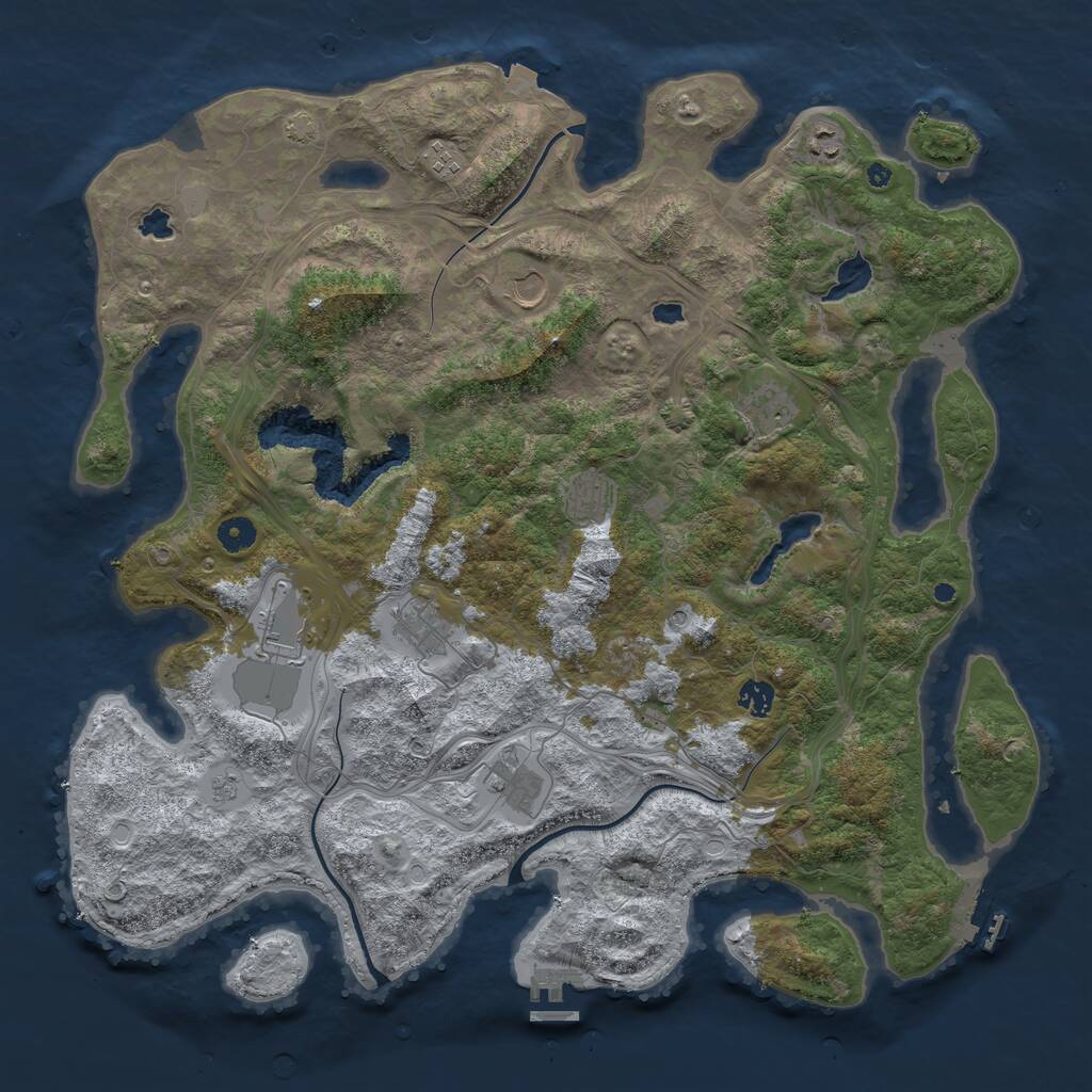 Rust Map: Procedural Map, Size: 4500, Seed: 3780615, 15 Monuments