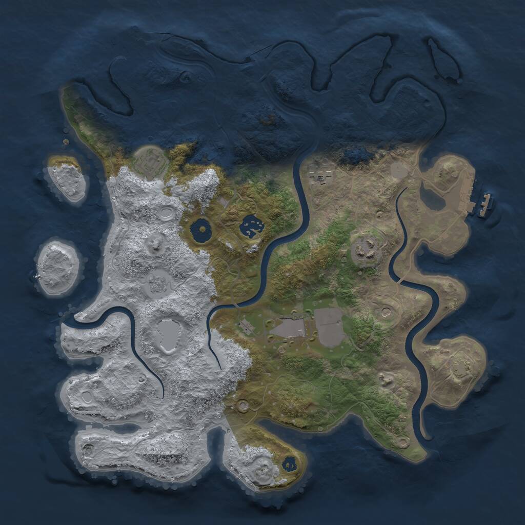 Rust Map: Procedural Map, Size: 3500, Seed: 5064110, 11 Monuments