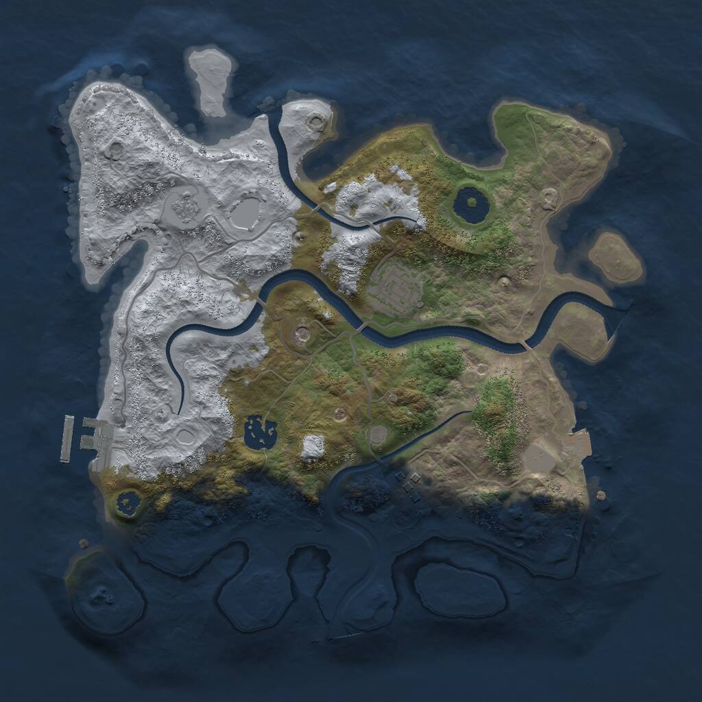 Rust Map: Procedural Map, Size: 3000, Seed: 435588510, 7 Monuments