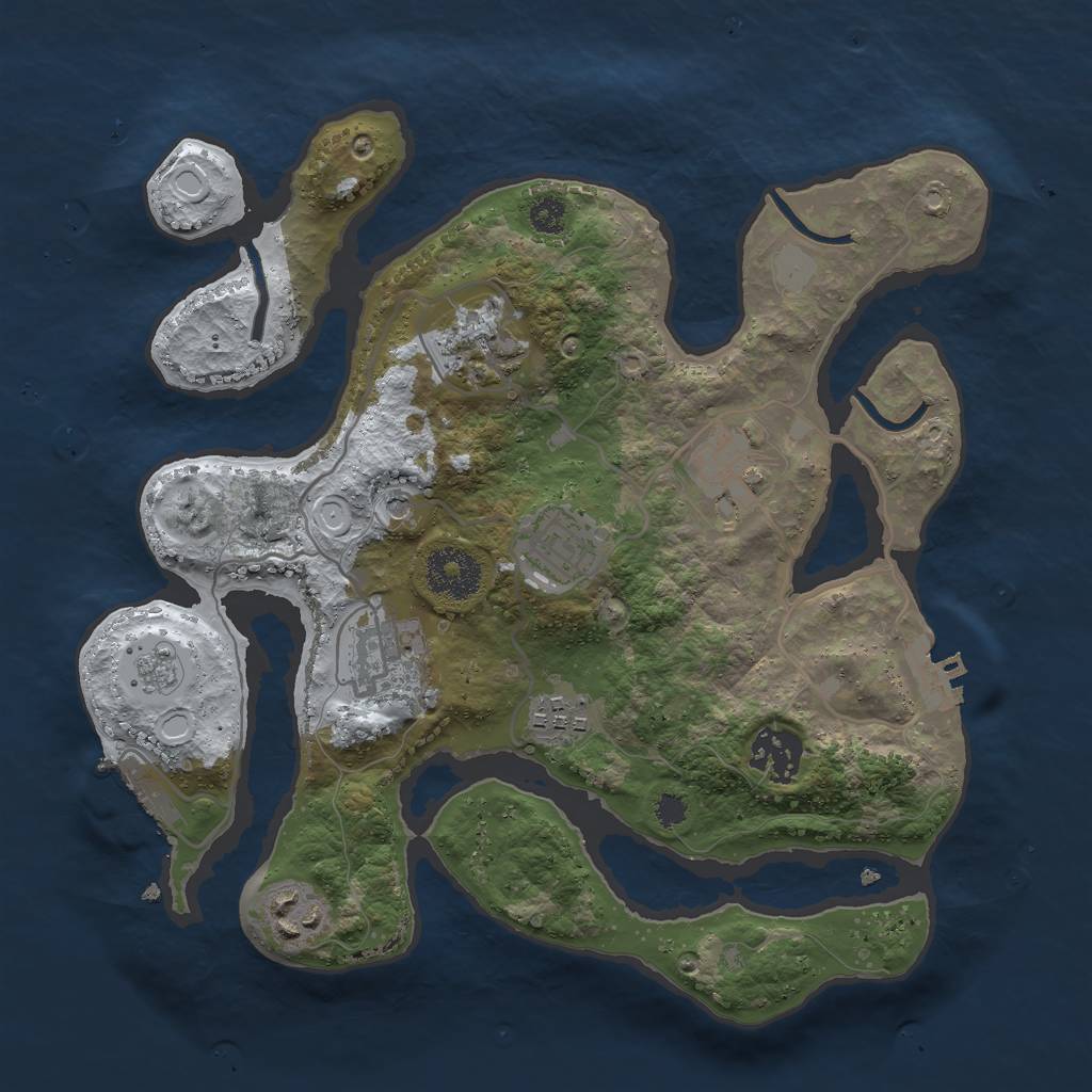 Rust Map: Procedural Map, Size: 3000, Seed: 6105346, 16 Monuments