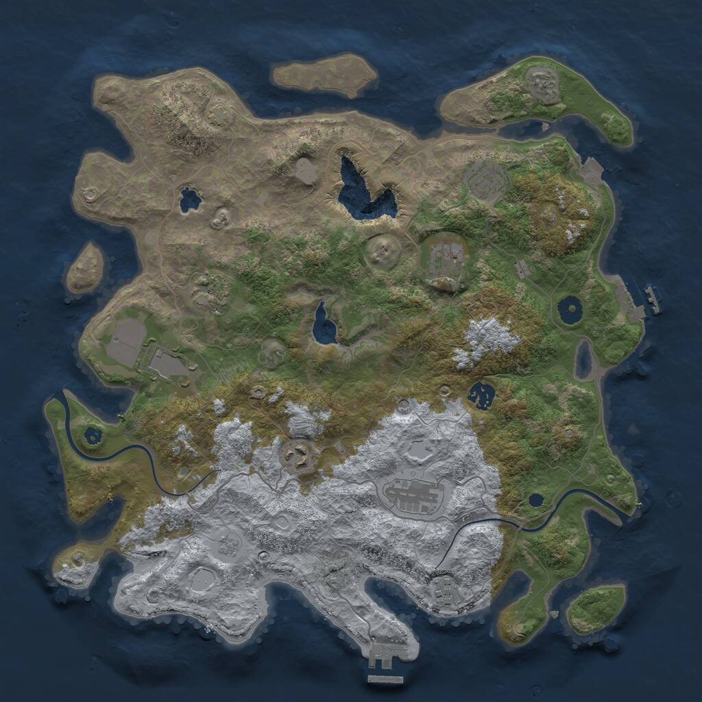Rust Map: Procedural Map, Size: 4000, Seed: 276894046, 14 Monuments