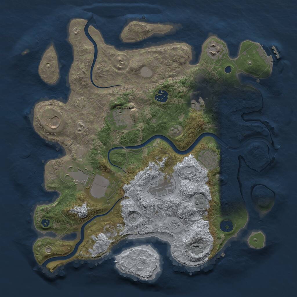 Rust Map: Procedural Map, Size: 3500, Seed: 51215275, 14 Monuments