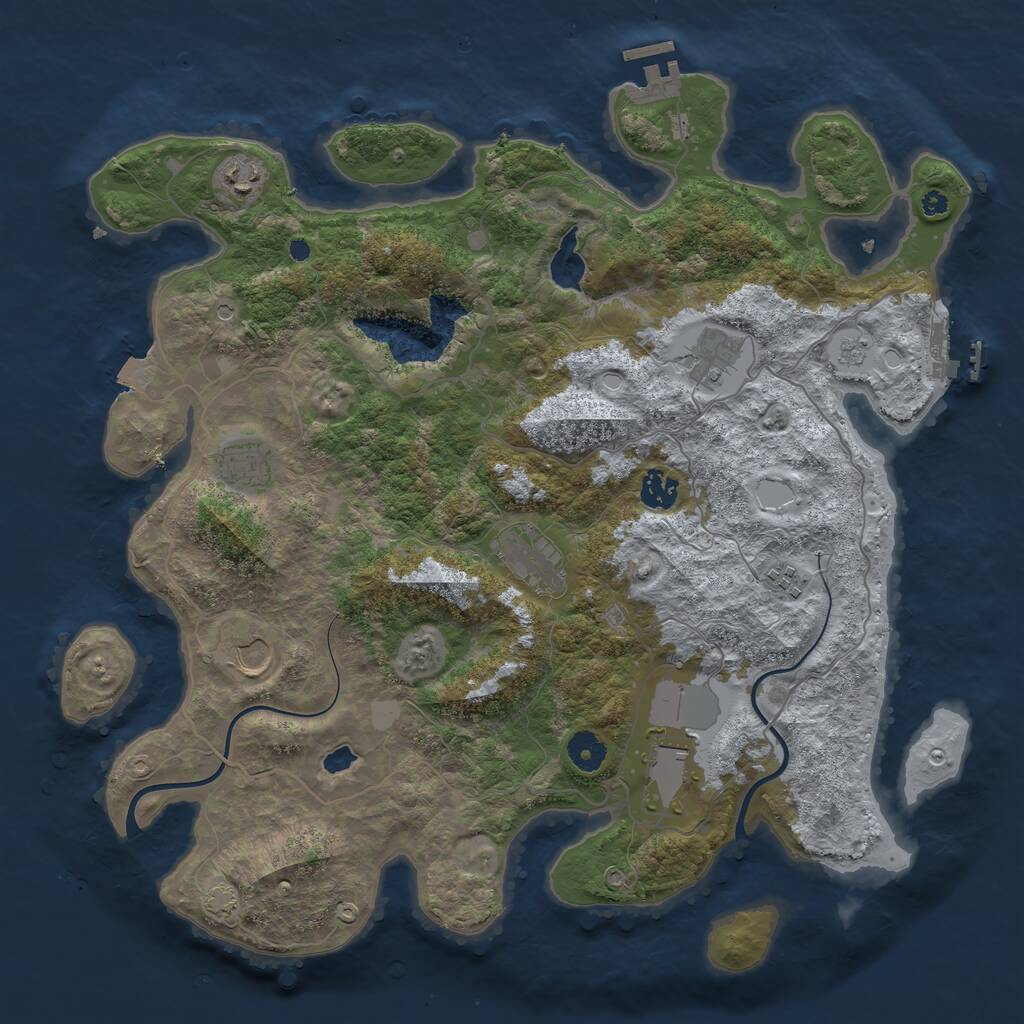Rust Map: Procedural Map, Size: 4000, Seed: 20821580, 14 Monuments