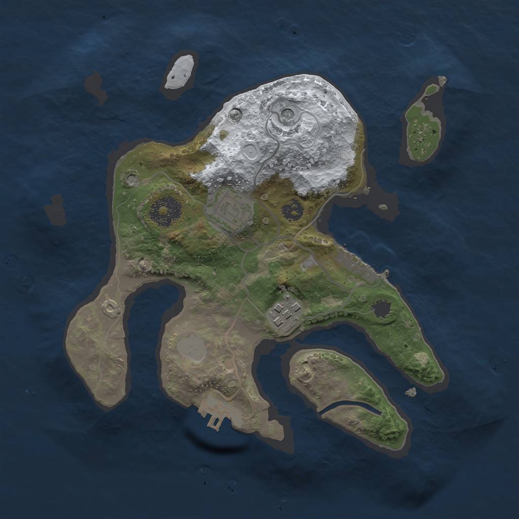 Rust Map: Procedural Map, Size: 2500, Seed: 54689486, 10 Monuments