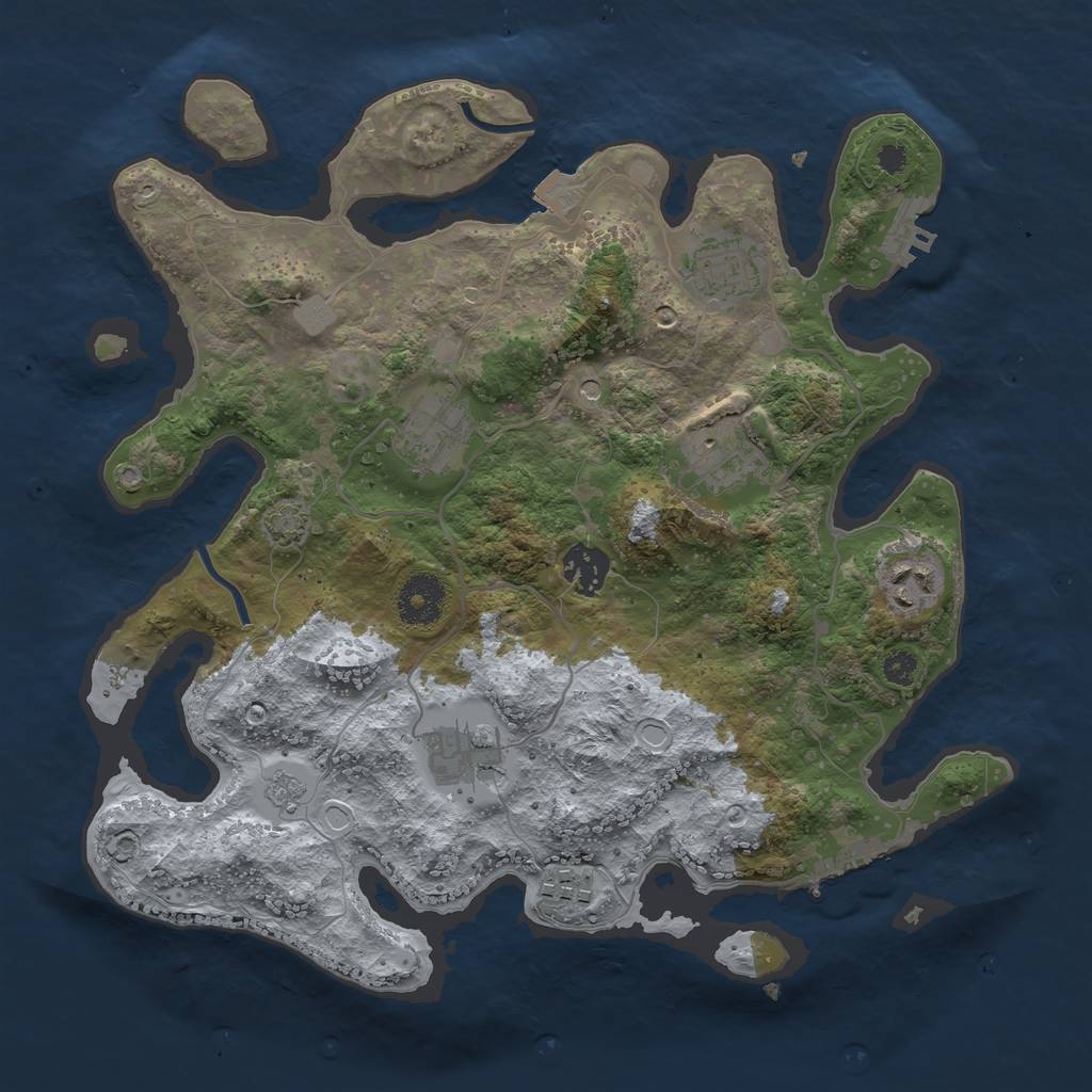 Rust Map: Procedural Map, Size: 3300, Seed: 854, 15 Monuments