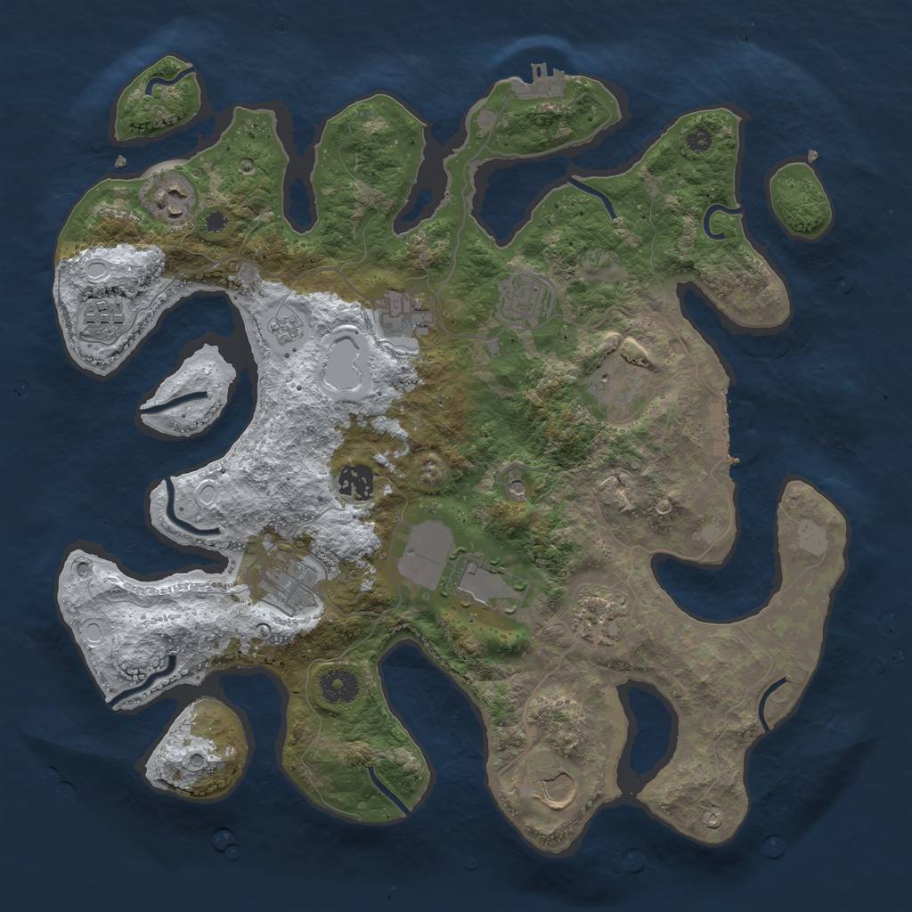Rust Map: Procedural Map, Size: 3700, Seed: 311146, 19 Monuments