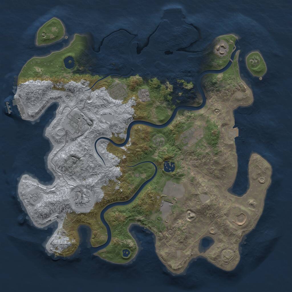Rust Map: Procedural Map, Size: 3700, Seed: 311146, 15 Monuments