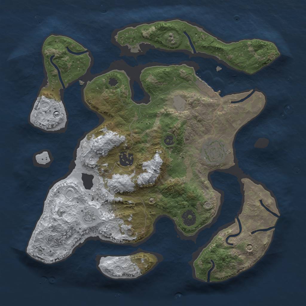 Rust Map: Procedural Map, Size: 3000, Seed: 19590727, 9 Monuments