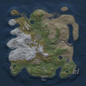 Thumbnail Rust Map: Procedural Map, Size: 3250, Seed: 123456, 11 Monuments