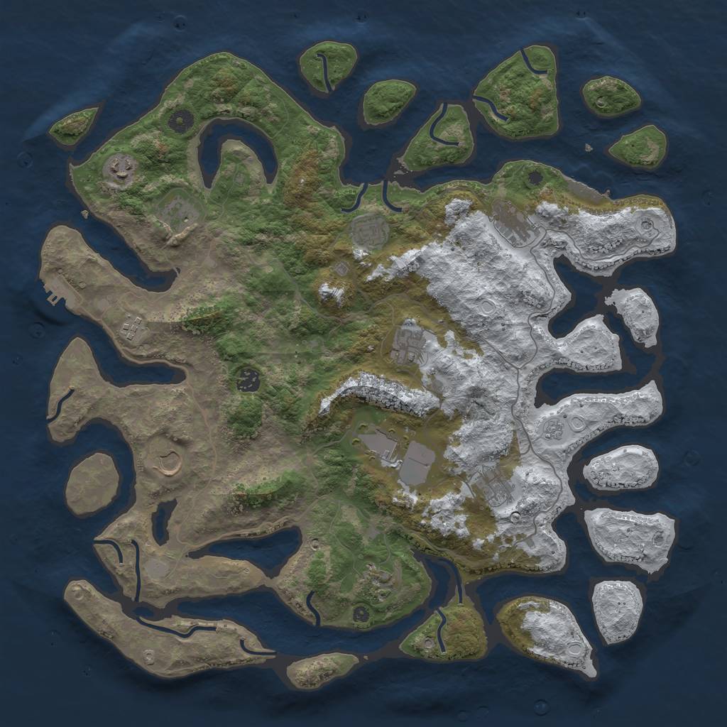 Rust Map: Procedural Map, Size: 4500, Seed: 410595, 20 Monuments