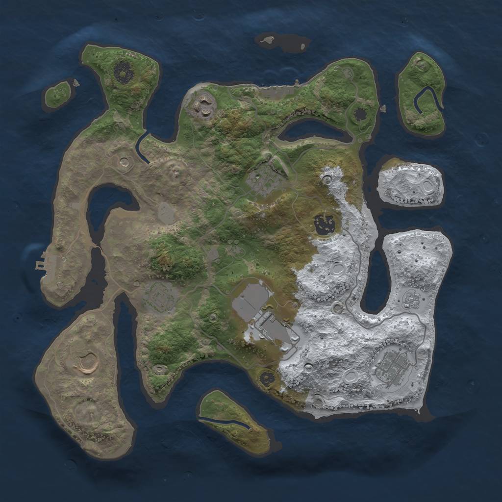 Rust Map: Procedural Map, Size: 3500, Seed: 5283948, 16 Monuments