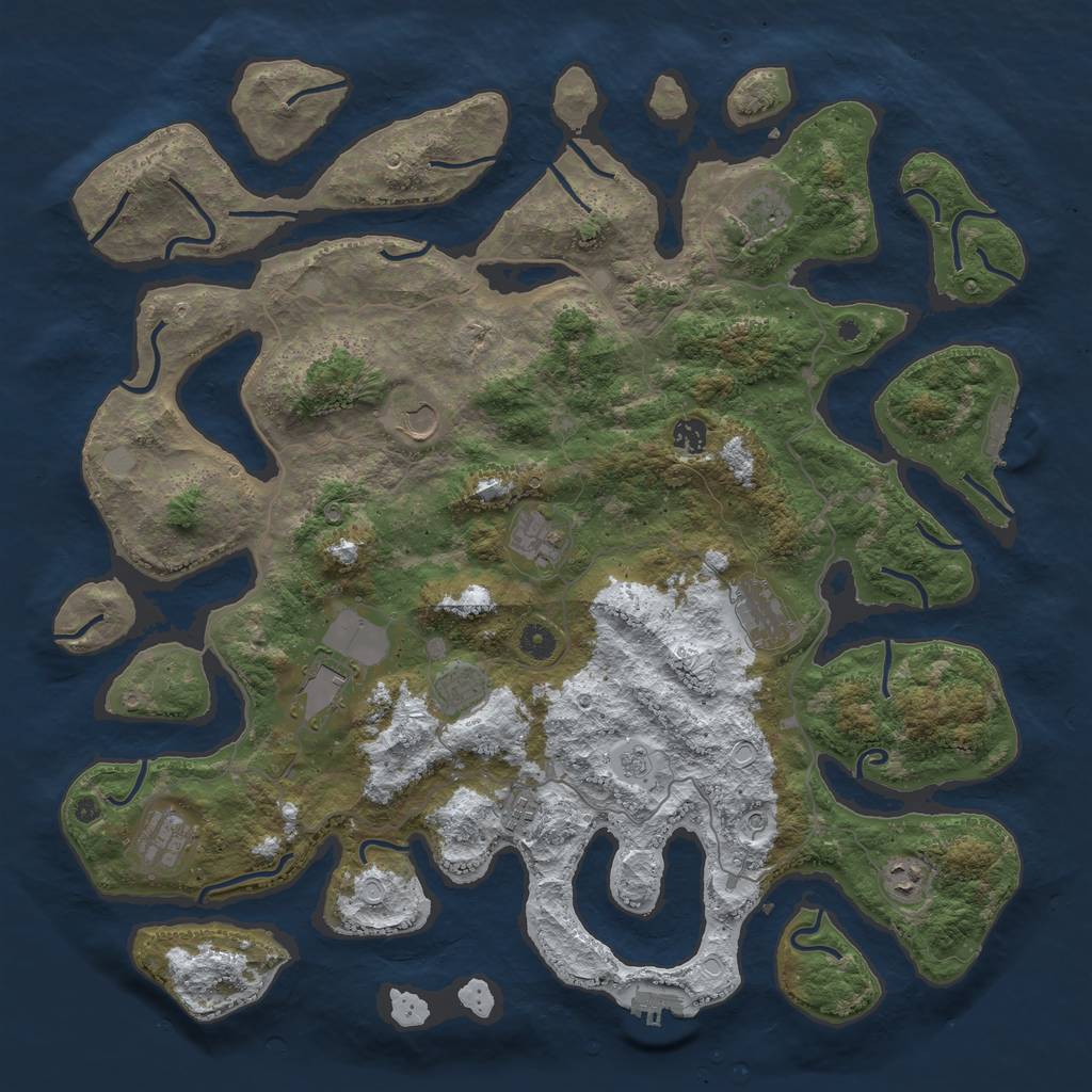 Rust Map: Procedural Map, Size: 4600, Seed: 5221653, 19 Monuments