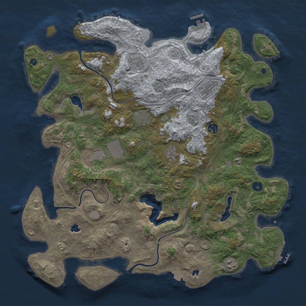 Rust Map: Procedural Map, Size: 4500, Seed: 5691302, 14 Monuments