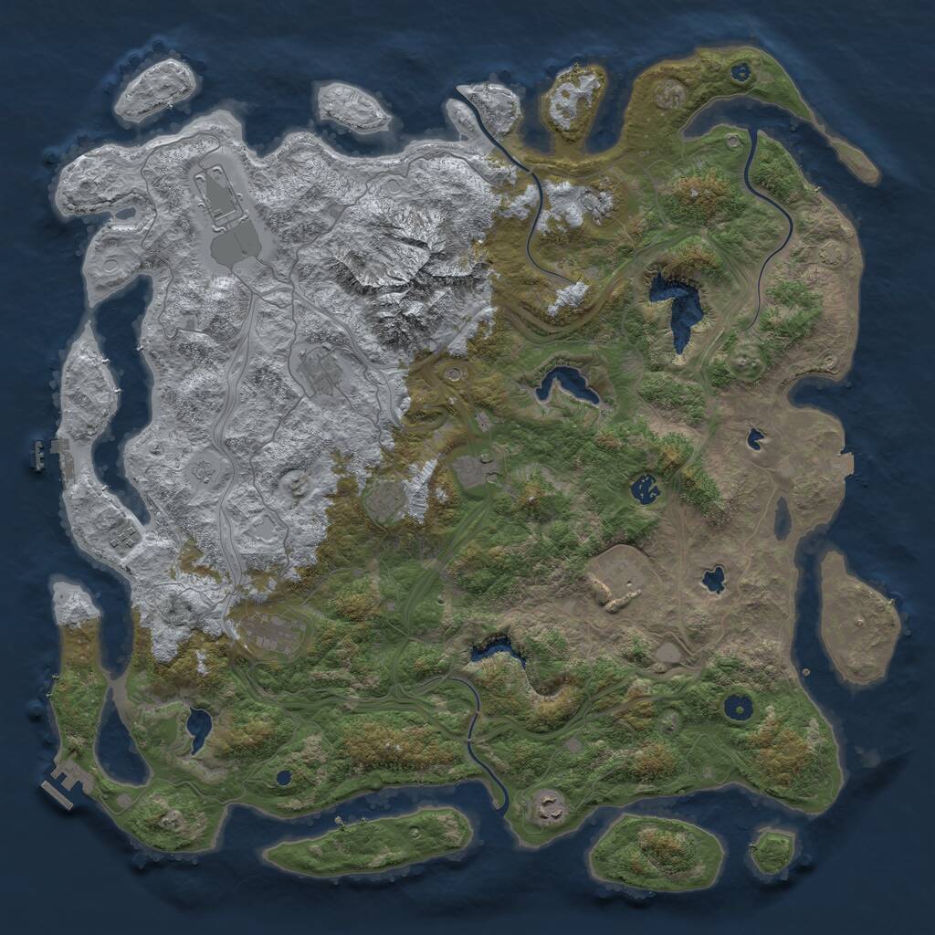 Rust Map: Procedural Map, Size: 5000, Seed: 2019757227, 16 Monuments