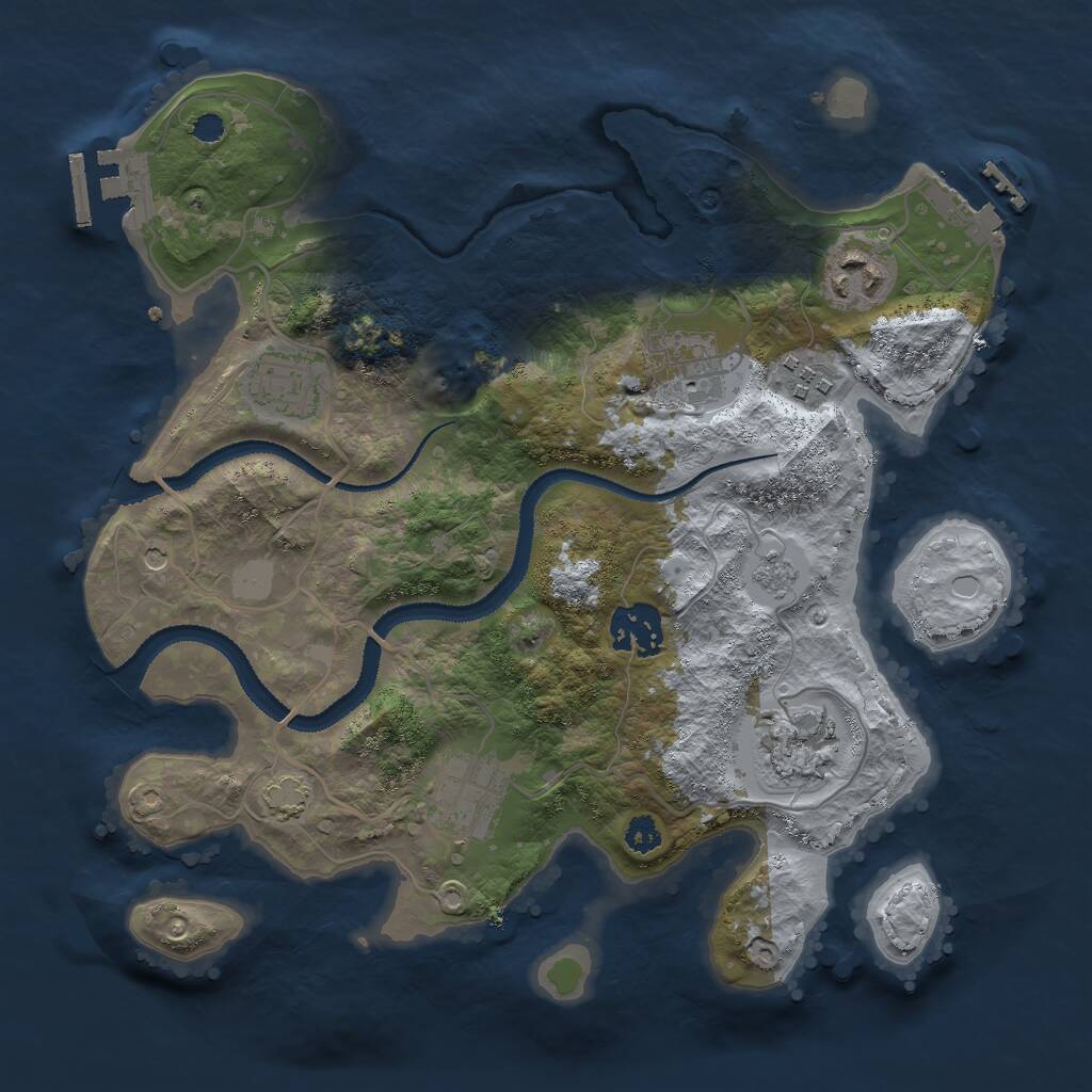 Rust Map: Procedural Map, Size: 3000, Seed: 712274030, 13 Monuments