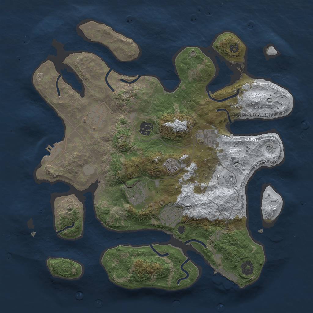 Rust Map: Procedural Map, Size: 3412, Seed: 8729, 15 Monuments