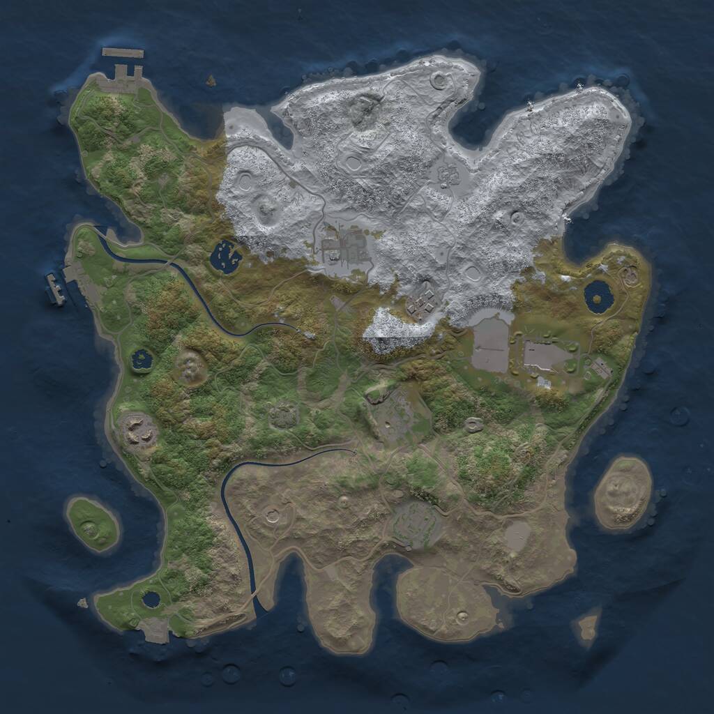 Rust Map: Procedural Map, Size: 3500, Seed: 1010, 13 Monuments