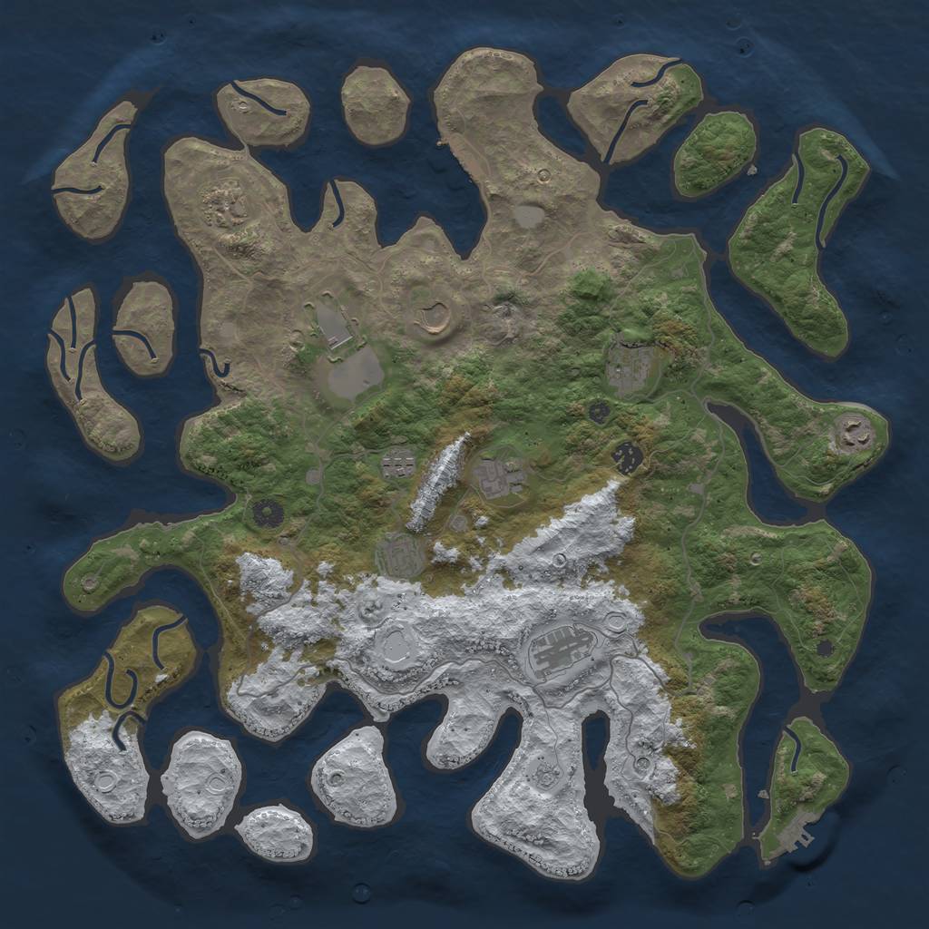 Rust Map: Procedural Map, Size: 4500, Seed: 2464261, 19 Monuments