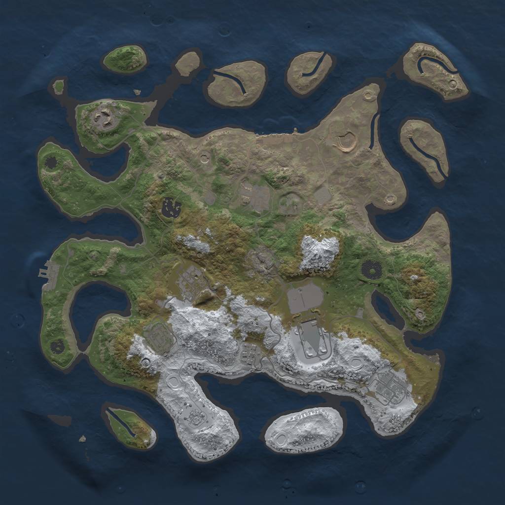 Rust Map: Procedural Map, Size: 3700, Seed: 978284998, 18 Monuments