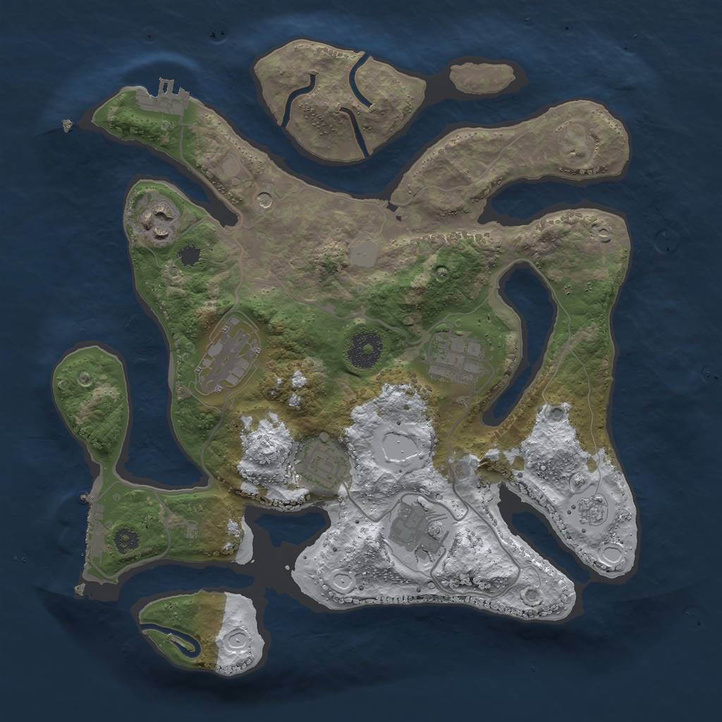 Rust Map: Procedural Map, Size: 3000, Seed: 1482135, 14 Monuments