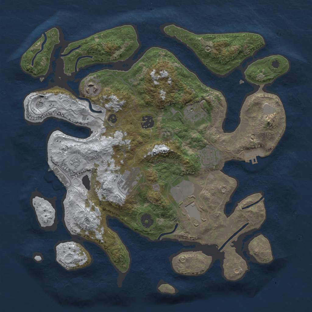 Rust Map: Procedural Map, Size: 3500, Seed: 2169696, 15 Monuments