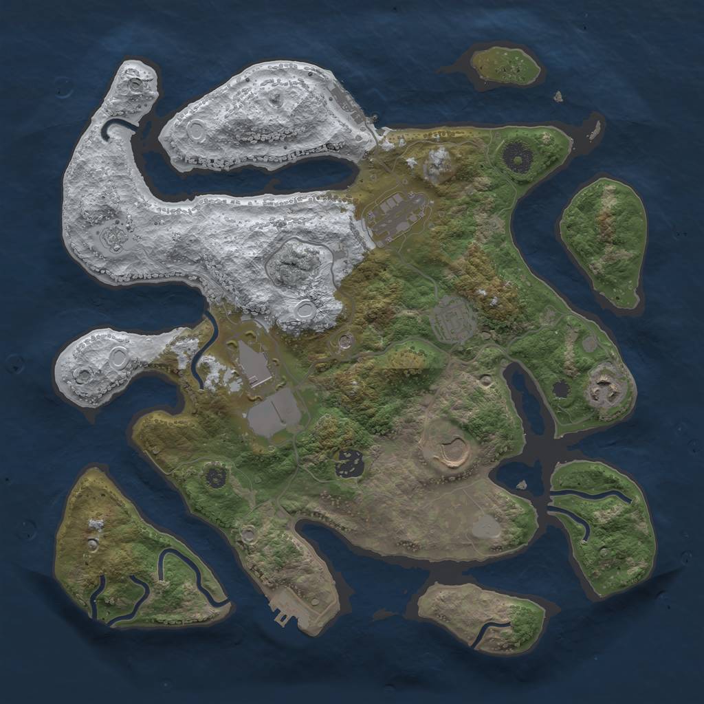 Rust Map: Procedural Map, Size: 3500, Seed: 716749082, 15 Monuments