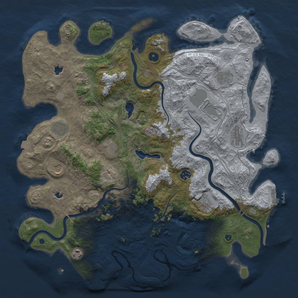 Rust Map: Procedural Map, Size: 4500, Seed: 6222603, 17 Monuments