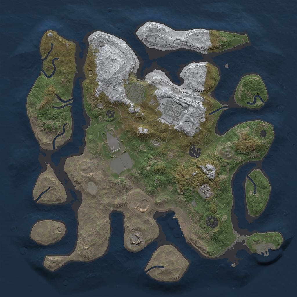 Rust Map: Procedural Map, Size: 3500, Seed: 169772, 15 Monuments