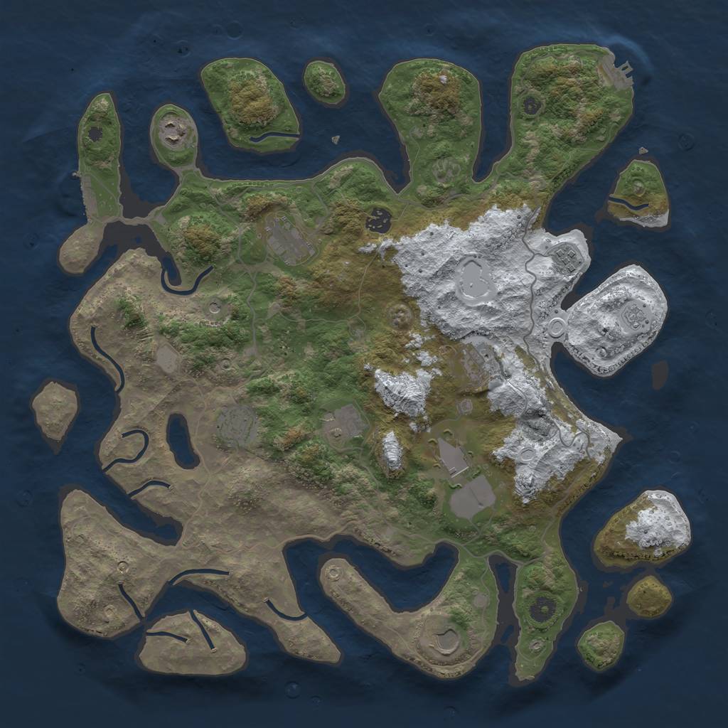 Rust Map: Procedural Map, Size: 4250, Seed: 2386521, 18 Monuments