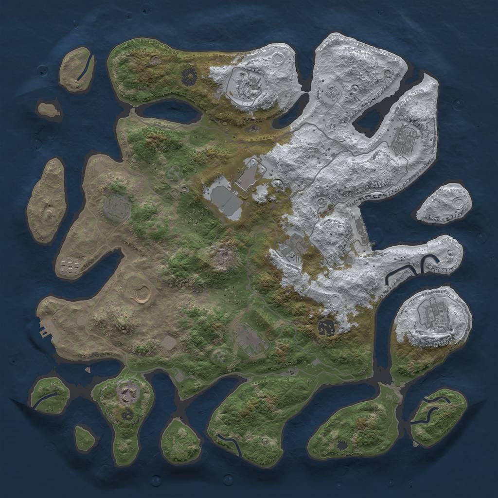 Rust Map: Procedural Map, Size: 4250, Seed: 6163858, 20 Monuments
