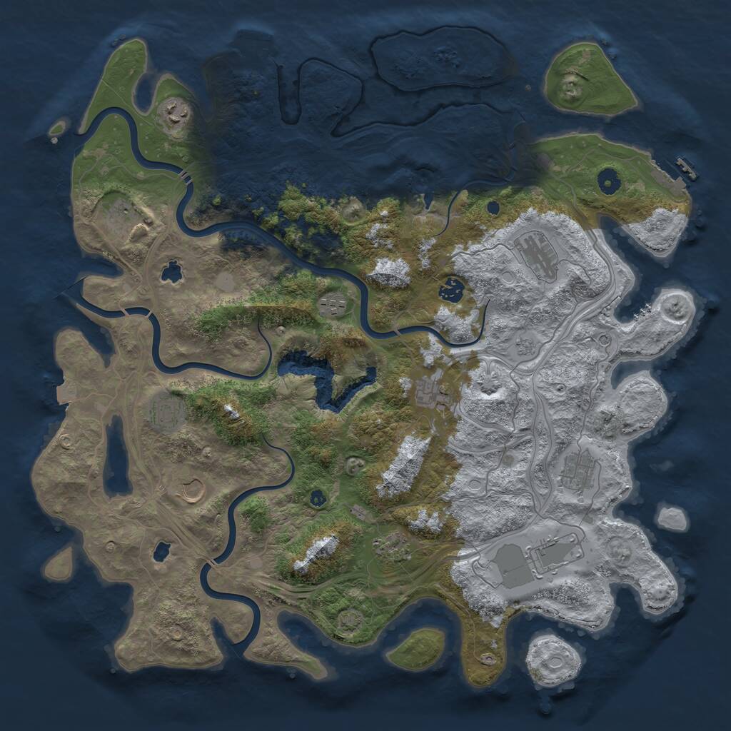 Rust Map: Procedural Map, Size: 4500, Seed: 2084478, 17 Monuments
