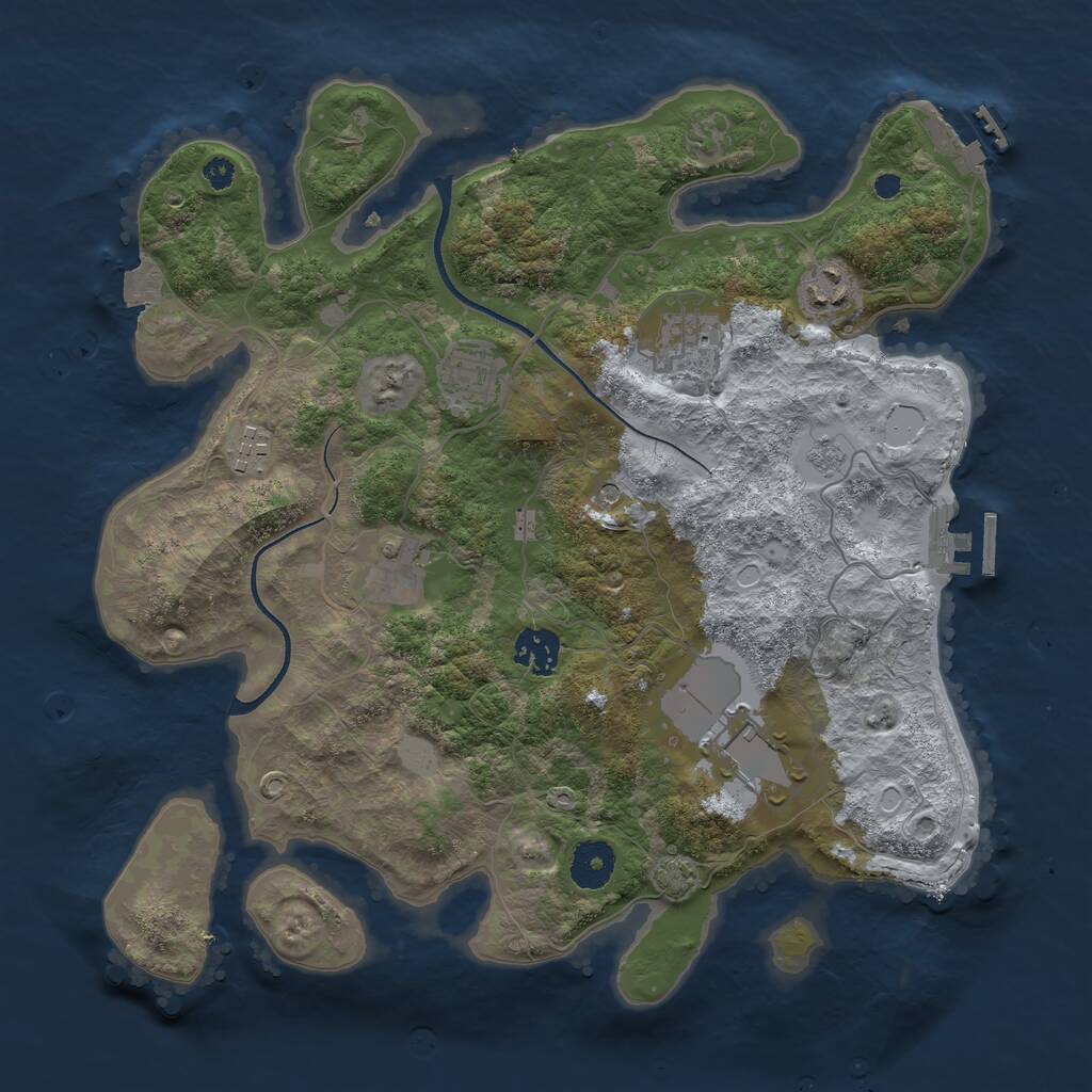 Rust Map: Procedural Map, Size: 3500, Seed: 2116827, 13 Monuments