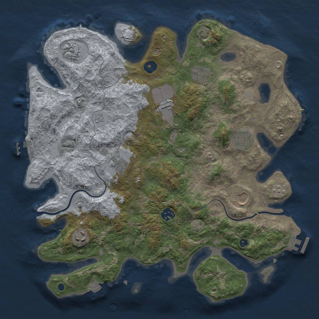 Rust Map: Procedural Map, Size: 3800, Seed: 295422341, 15 Monuments