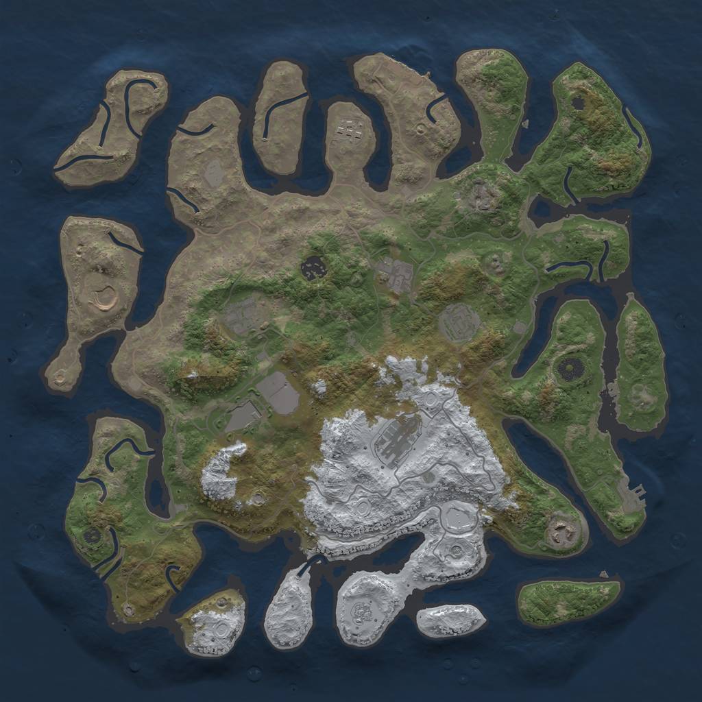 Rust Map: Procedural Map, Size: 4250, Seed: 25697, 18 Monuments