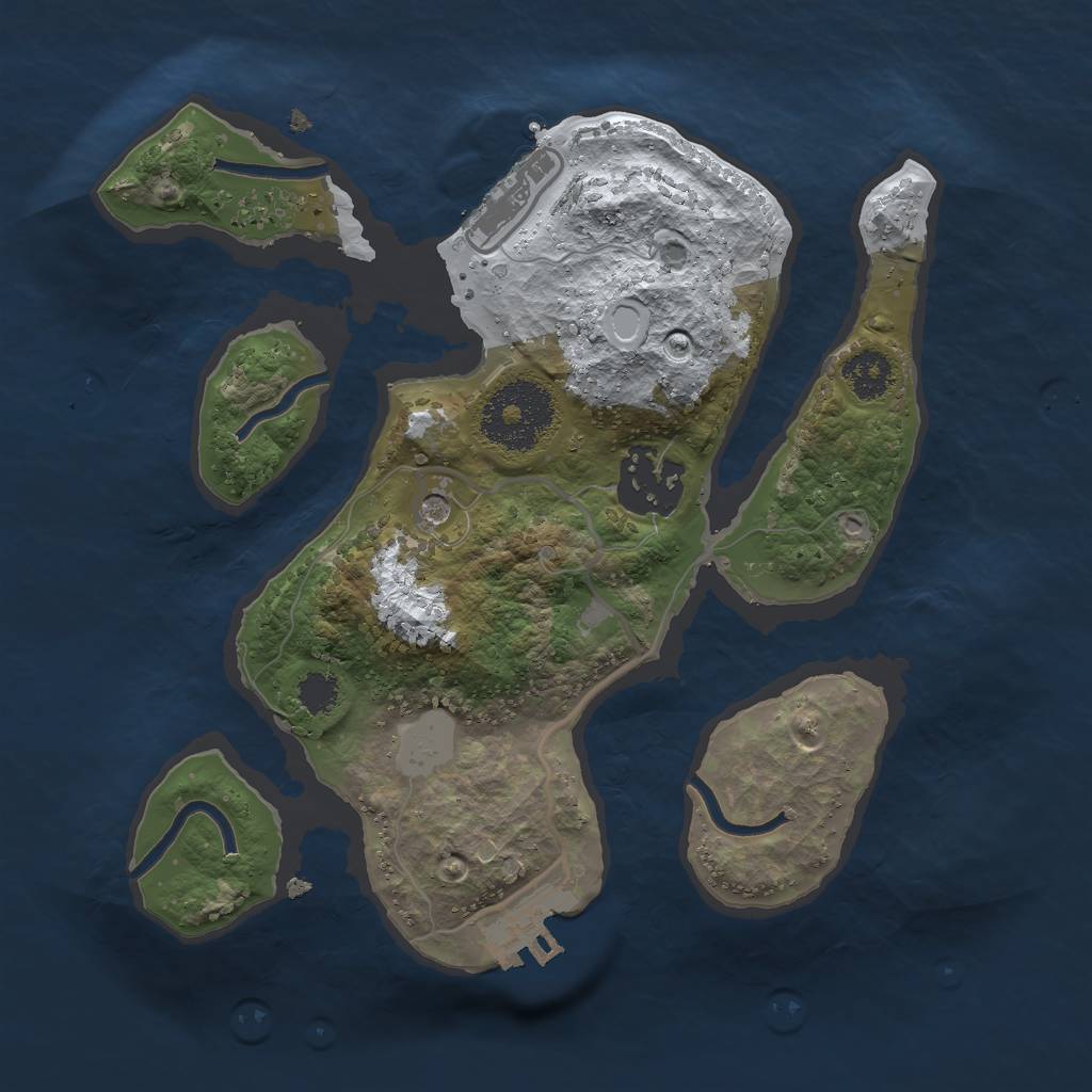 Rust Map: Procedural Map, Size: 2350, Seed: 1, 9 Monuments