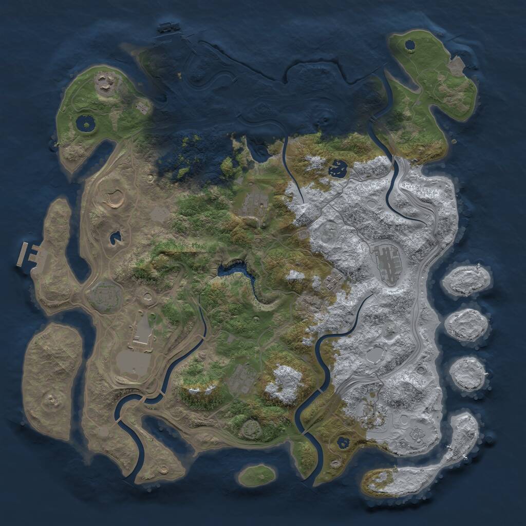 Rust Map: Procedural Map, Size: 4250, Seed: 6153638, 16 Monuments