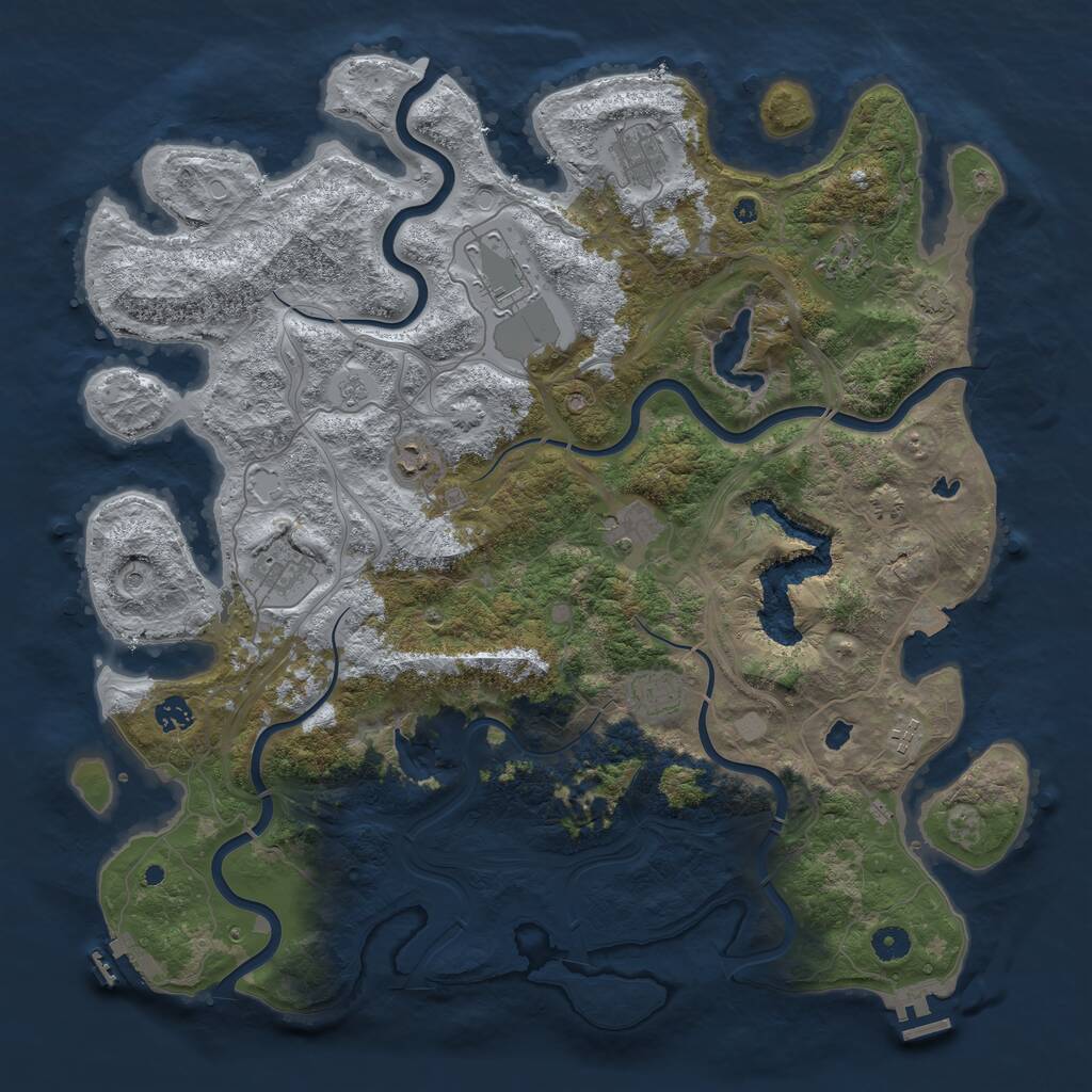 Rust Map: Procedural Map, Size: 4500, Seed: 2205717, 15 Monuments