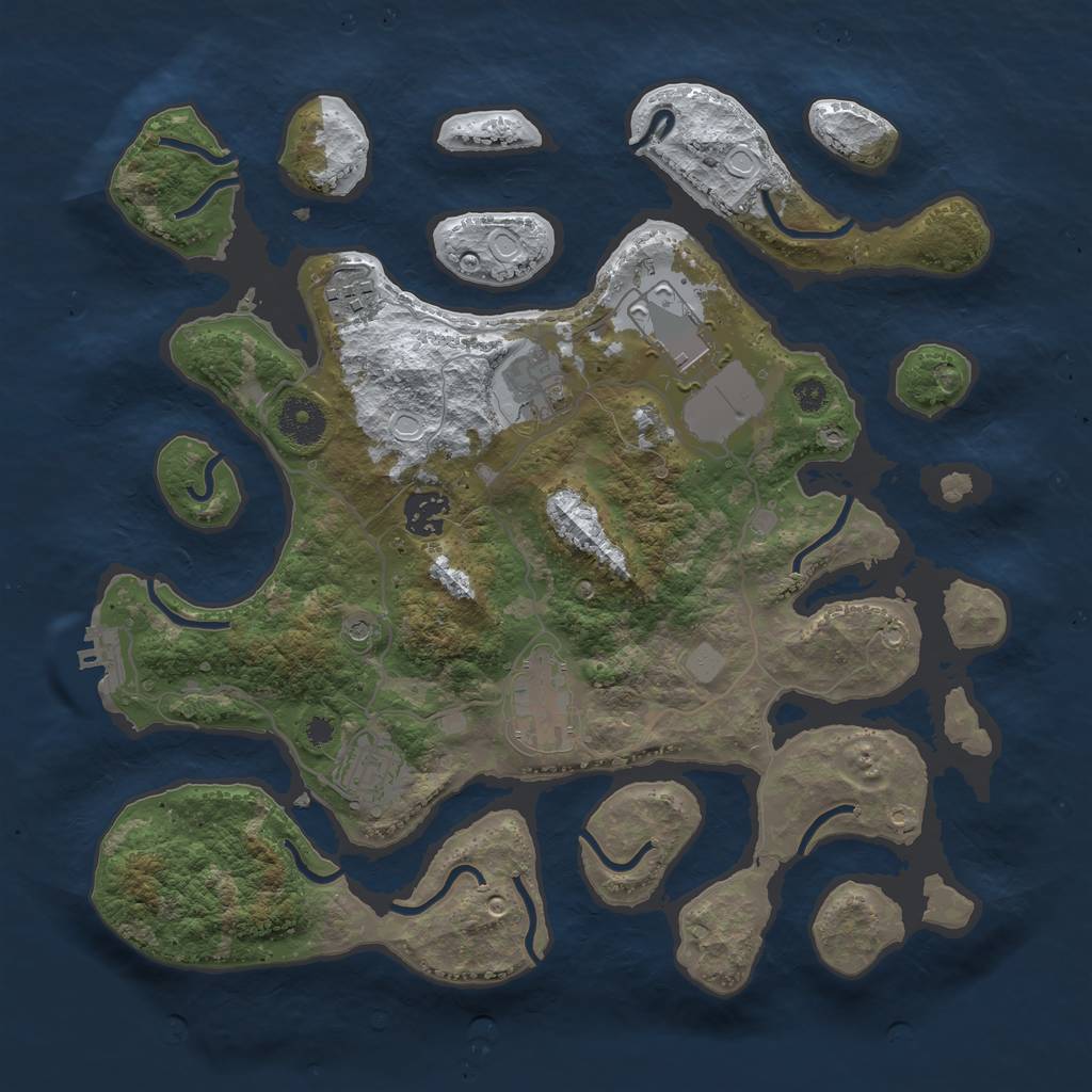 Rust Map: Procedural Map, Size: 3500, Seed: 1240, 13 Monuments