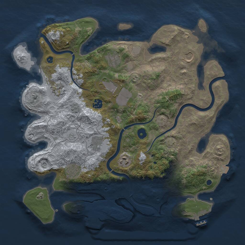 Rust Map: Procedural Map, Size: 3750, Seed: 584854824, 15 Monuments