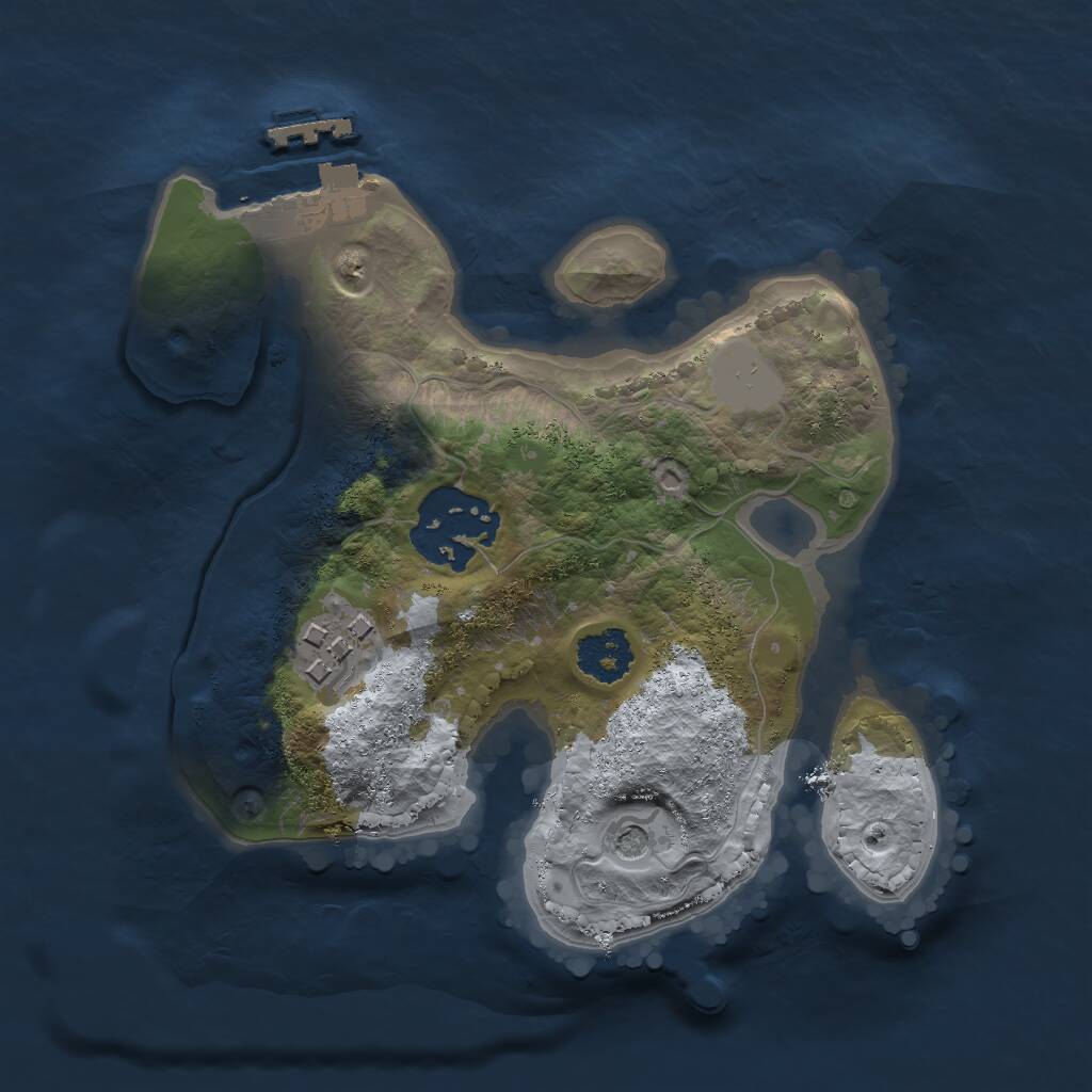 Rust Map: Procedural Map, Size: 2000, Seed: 1098484455, 5 Monuments