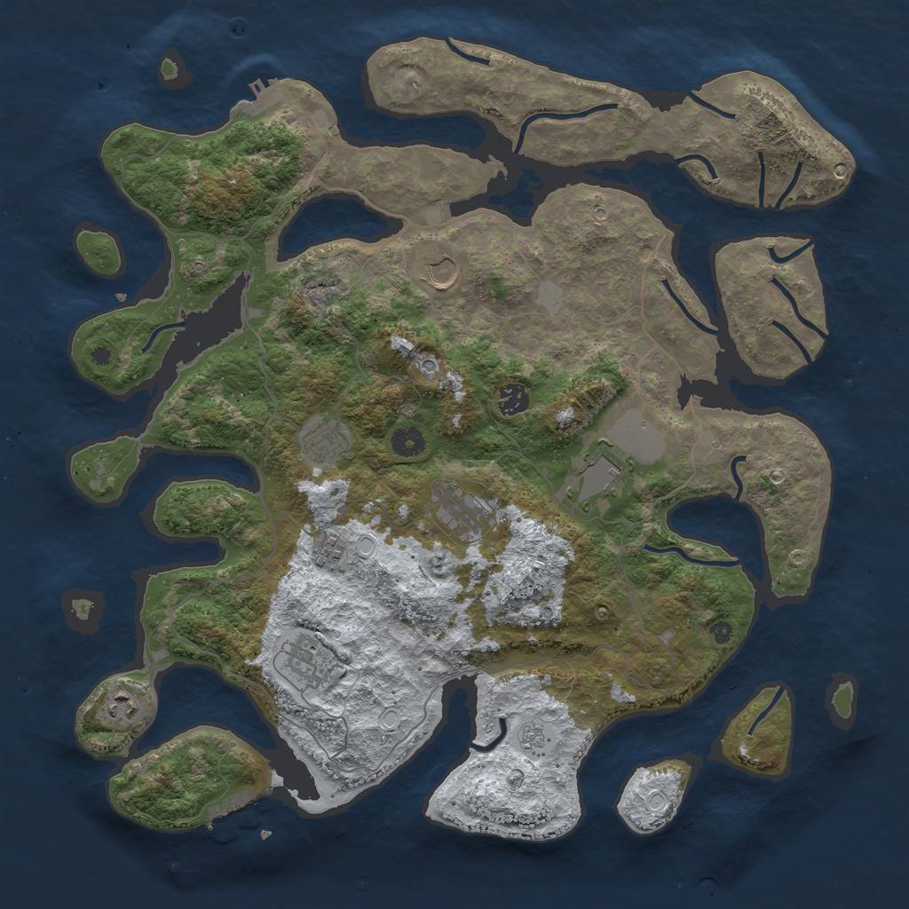 Rust Map: Procedural Map, Size: 4250, Seed: 3804168, 17 Monuments